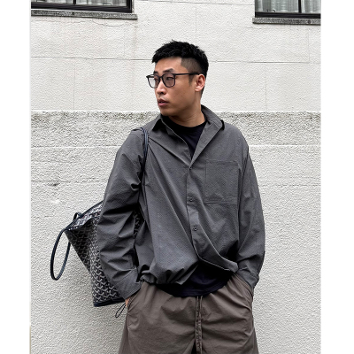 STS抗皱泡泡纱立体剪裁衬衫