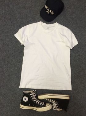 【STS】高品质纯棉白色打底短袖 男女素色短袖T厚实无敌舒服