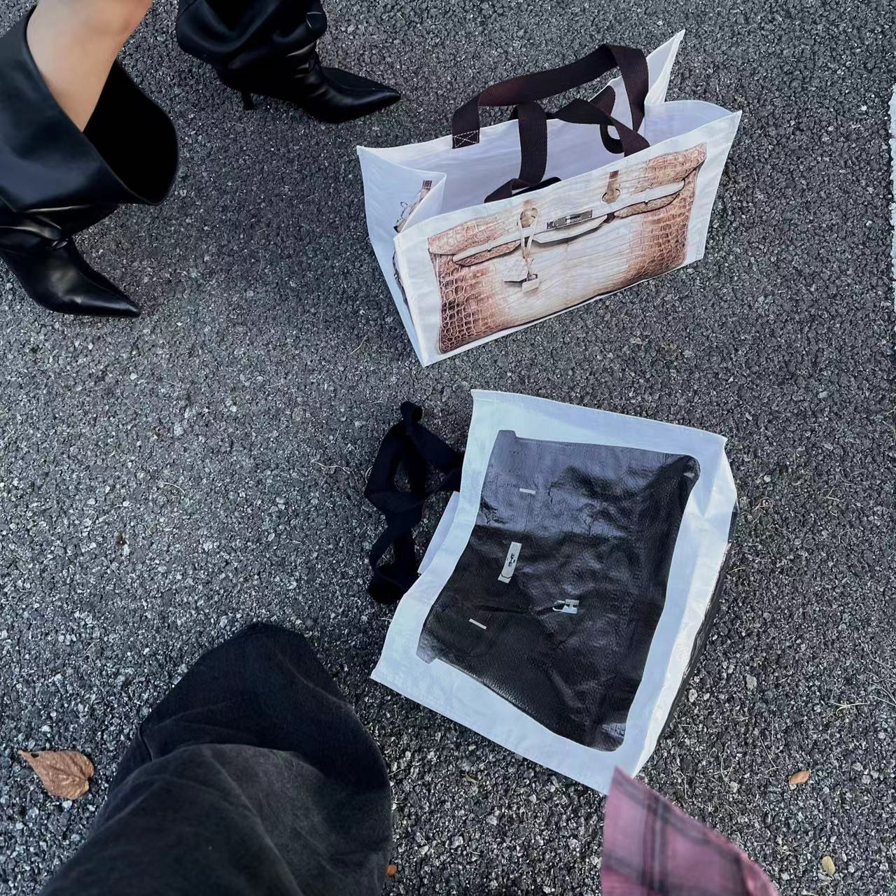 ART2编织袋 GroceryBags恶搞铂金包打印编织袋手提袋包KIKO合集款