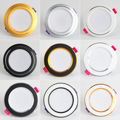 LED筒灯天花灯嵌入式 客厅家用同射灯洞灯牛眼灯 三色变光现代家装