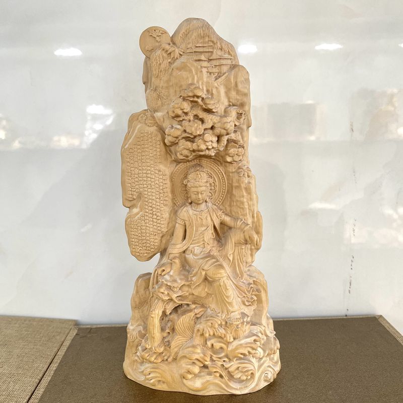 小叶黄杨木雕刻供奉佛像家居客厅