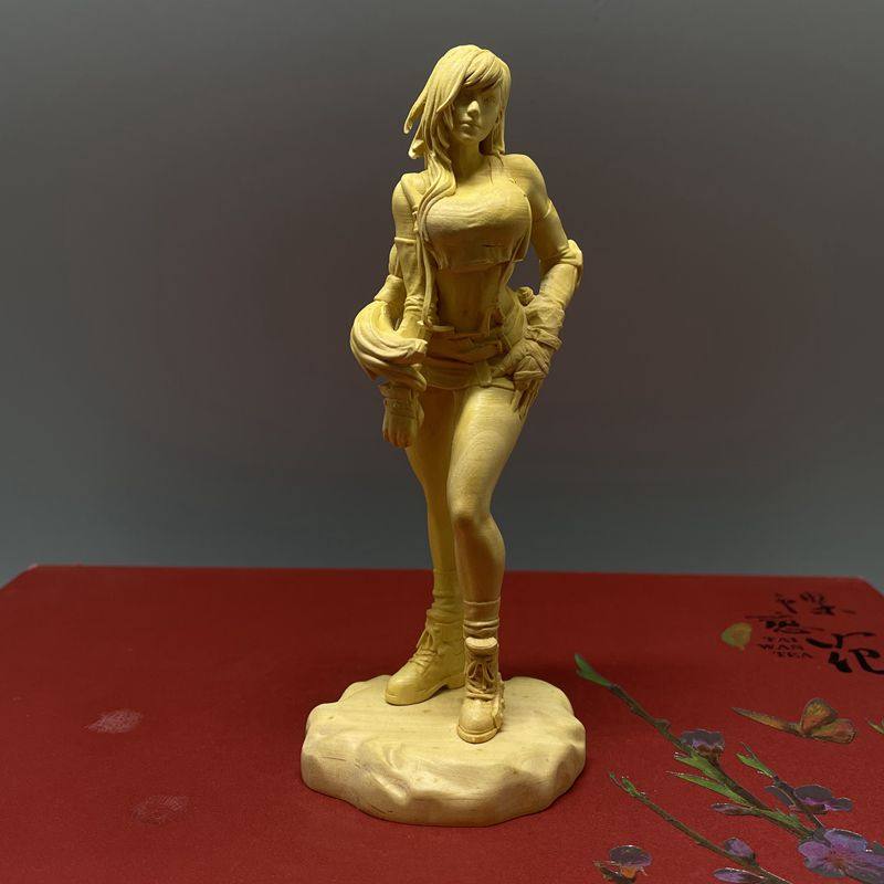 黄杨木雕刻居家手工办仿古创意游戏人物毒藤女猫女蒂法装饰工艺品