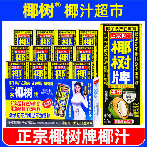 椰树牌椰汁椰子奶245ml*24盒整箱