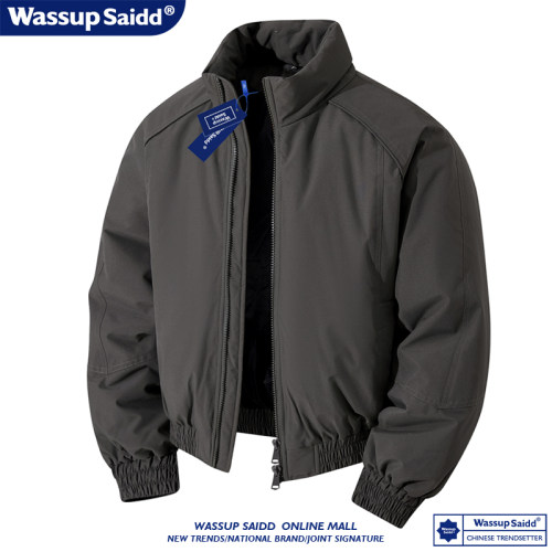WASSUP SAIDD双拉链三防立领美式飞行夹克户外机能保暖冬季棉服男