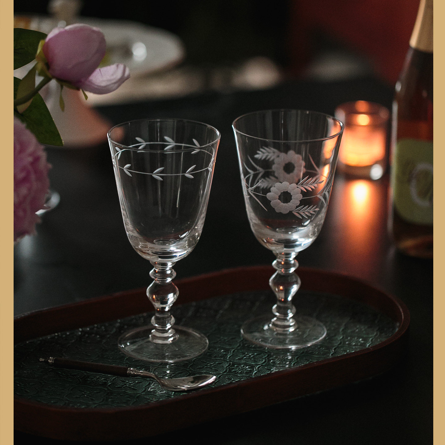 外单中古风手工磨刻雕花 玻璃高脚杯 红酒杯 精致高档葡萄酒杯复