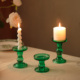 饰 感无烟蜡烛光晚餐厅ins风居家软装 中古风玻璃烛台 气氛围仪式