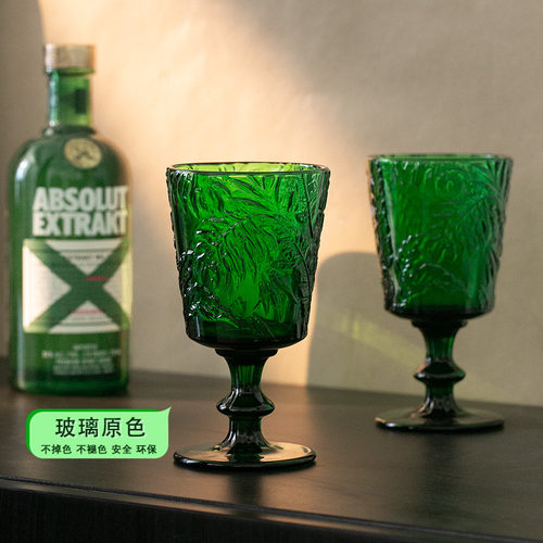 玻璃复古热带雨林水杯高脚杯