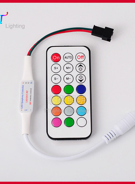 LED迷你WS2811 16703 1903IC幻彩RGB灯带无线SPI信号控制器5V-24V