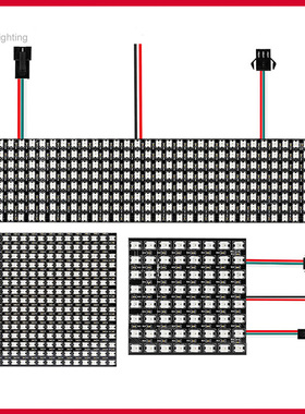 WS2812B全彩尺寸8x8 8x32 16x16CM可编程5V数字图像文字LED像素屏