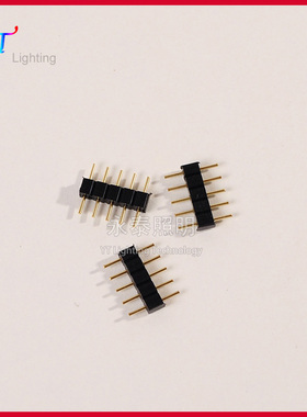 定制led灯带配件排针4pin5pin3528 5050RGB灯条连接器插针黑白色