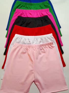 儿童拉丁舞蹈服女童安全裤平角打底裤三分高弹力氨纶短裤健美体操