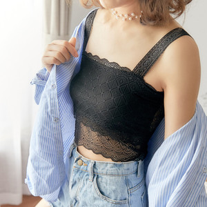 夏季韩版菱形蕾丝抹胸