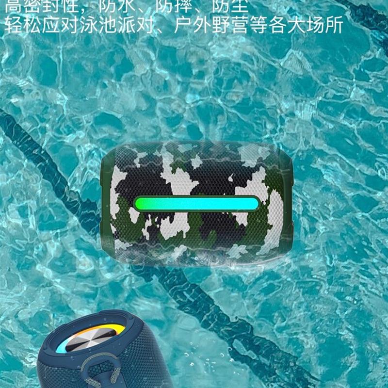 2025新款户外便携式蓝牙音箱防水发光插卡低音炮大音量小钢炮音响