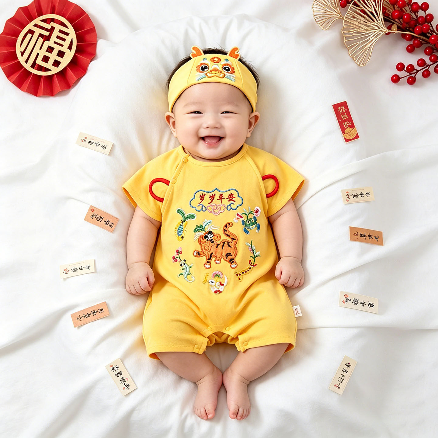 端午节宝宝衣服百岁宴老虎五毒衣图片