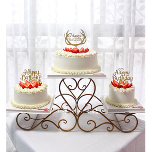 伍度铁艺创意欧式 多层蛋糕架子婚庆礼生日三层点心展示台甜品托盘