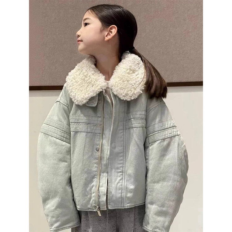 2025新款冬季儿童外套保暖毛领夹克男女童时尚百搭上衣潮