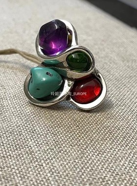 绝版国/现特价 西班牙彩色不规则戒指手工不规则欧美轻奢夸张个性