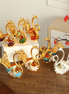 欧式天鹅座水果叉勺套装组合