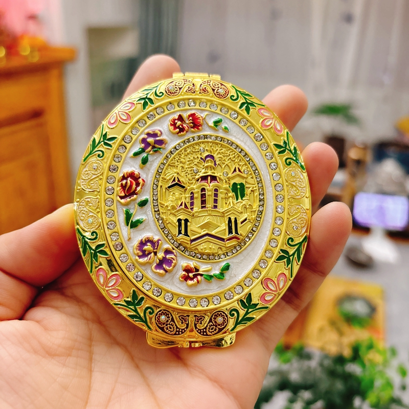 大号俄罗斯风情双面随身便携化妆镜子生日商务婚庆伴手礼工艺摆件