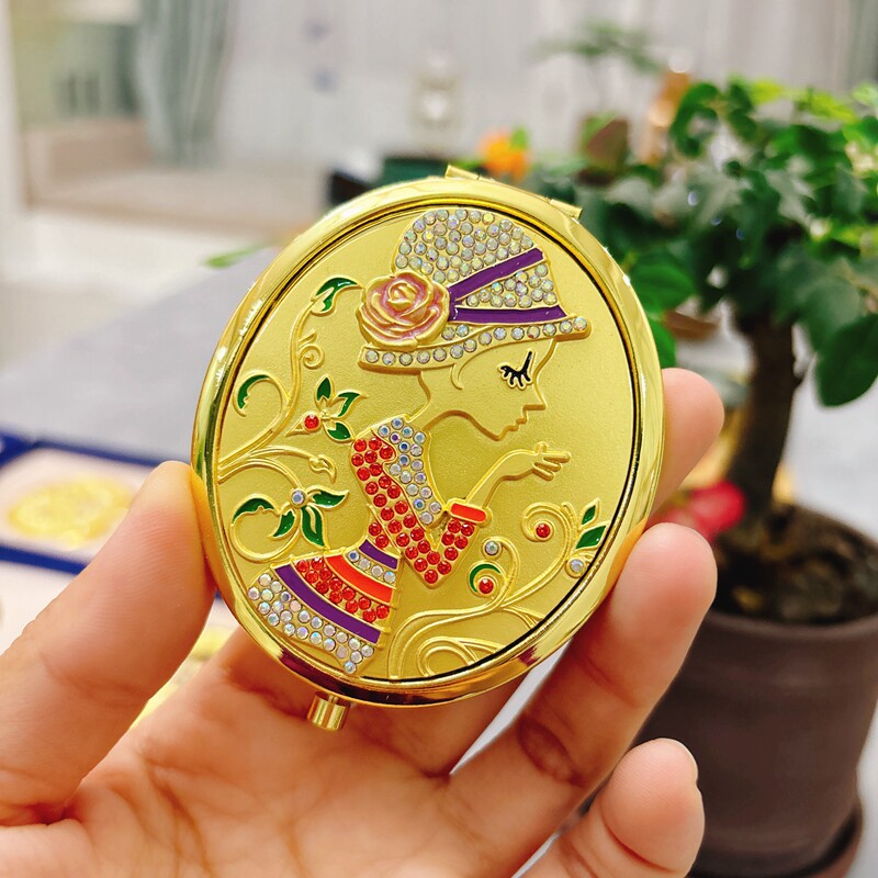 随身便携俄罗斯风情工艺品摆件小化妆镜子双面生日婚庆商务伴手礼