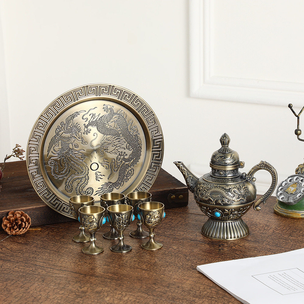 金属锌合金轻奢家居饰品工艺装饰摆件白酒具套装商务婚庆生日礼品