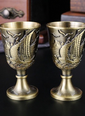 欧式高脚杯子复古一帆风顺酒杯