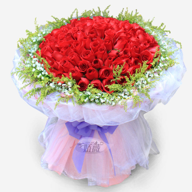 99朵红玫瑰鲜花速递分店同城直送新鲜直达生日送女友 娇薇旗舰店
