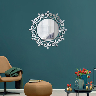 太阳花镜3D立体镜面亚克力墙贴卧室创意自粘墙面美化装饰贴画定制