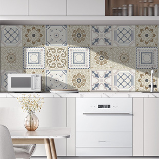 轻奢复古地板楼梯瓷砖贴客厅厨房浴室墙面防油水美化装饰画墙贴纸