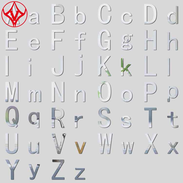 镜面房亚克力墙园贴3立体卧室儿英文字母童26大小写d英文字母幼儿