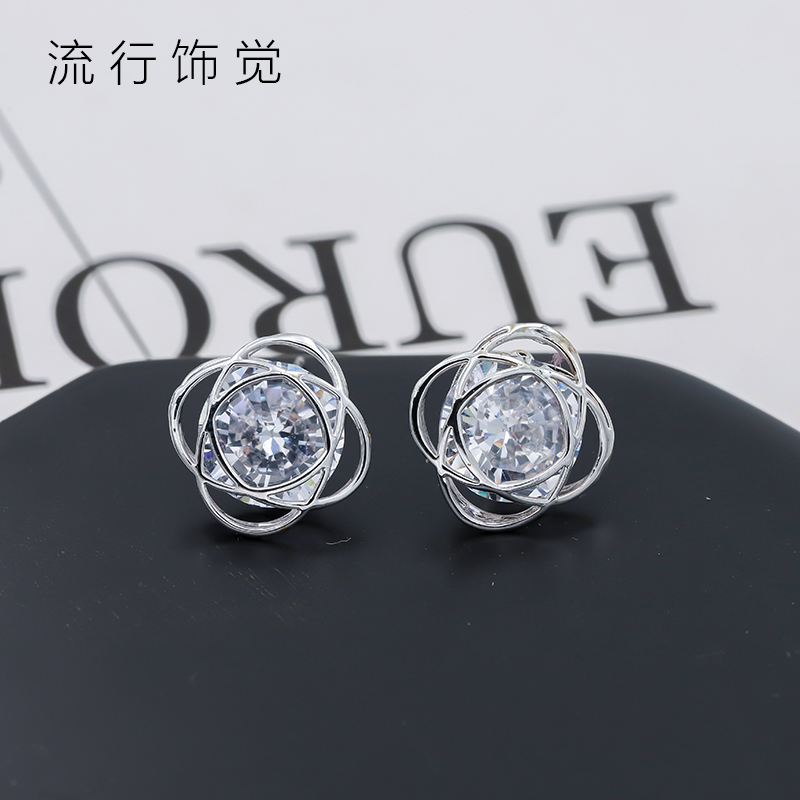 锆石日韩风百搭耳饰品