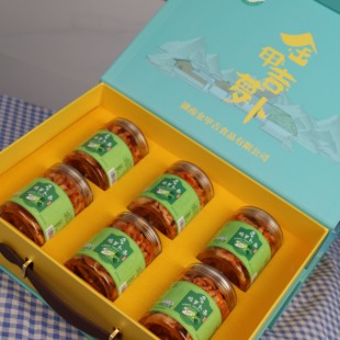 湖南特产精品礼盒装金甲吉鸡萝卜6瓶装可任意搭配其他瓶装下饭菜