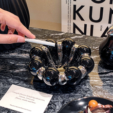 简约陶瓷烟灰缸客厅家用茶几轻奢高级感卧室创意个性潮流装饰烟盅