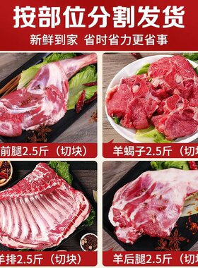 半只羊10斤内蒙古锡林郭勒盟半只羊羊排羊腿羊蝎子切块