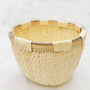 特色手工柳条编笆斗米斗收纳斗粮粮食加工收纳斗晾晒专用扁竹编扁