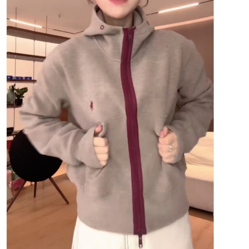 韩版设计感撞色连帽休闲风卫衣外套女2025秋季新款松弛感简约上衣