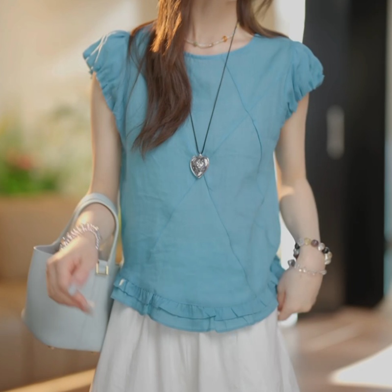 法式高级感飞飞袖衬衫女