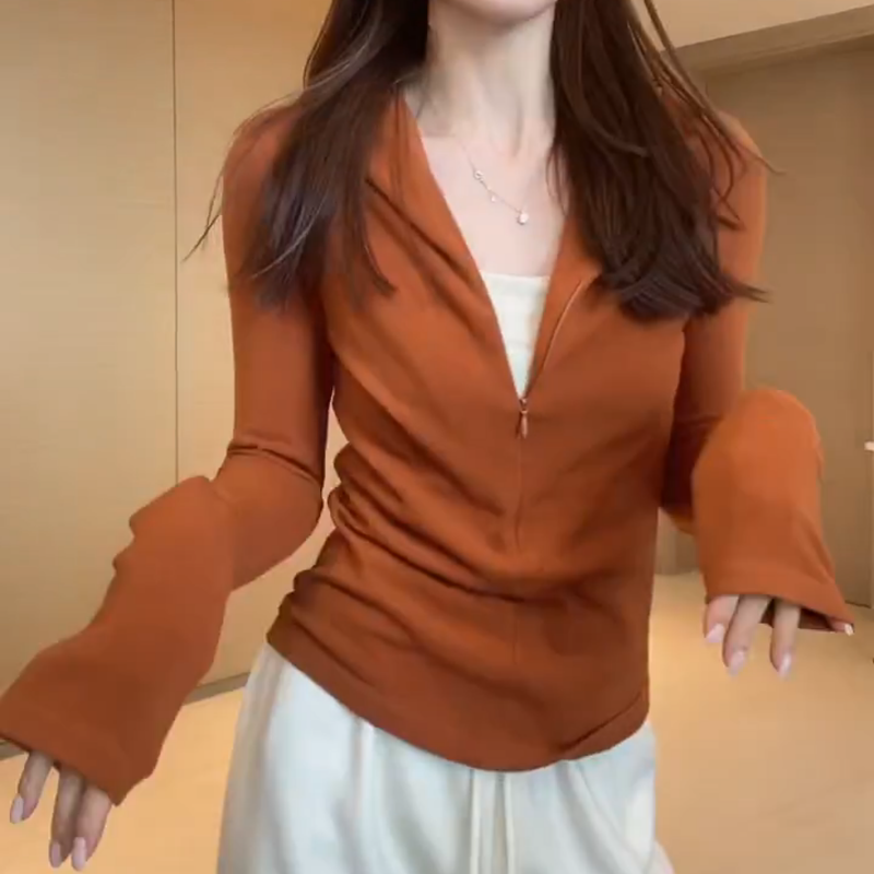 时尚连帽长袖卫衣女2025秋季新款大码胖mm气质休闲百搭半开领上衣