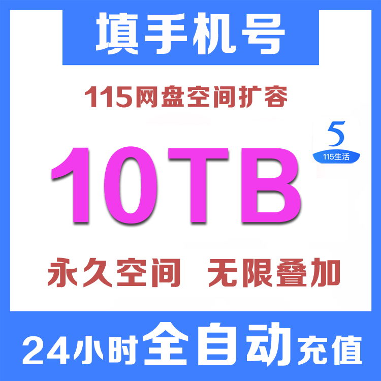 115网盘空间扩容卡 1TB 2T 5TB 10T 20T 30T 50T 100T 200T 500TB
