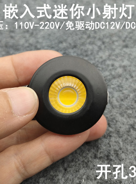 220V12V24伏led迷你小射灯3W5瓦开孔3cm嵌入式酒柜展柜牛眼灯室内