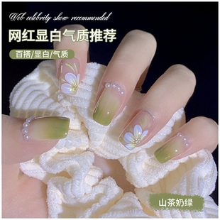 秋冬牛油果绿指甲油胶2025年新款 网红流行显白薄荷绿色美甲店专用
