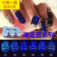 Nail Chính hãng Barbie Nail Ba Lan Keo Blue Diamond Quang trị liệu Keo Pirate Blue Nail Ba Lan 1 Chai - Sơn móng tay / Móng tay và móng chân màu sơn móng chân làm trắng da