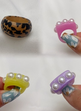 树脂弹力戒指复古百搭时尚气质合金个性简约欧美风格新款潮CE749