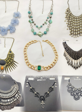 外贸出口欧美夸张复古原单女式时尚百搭珍珠花朵气质多层项链S46