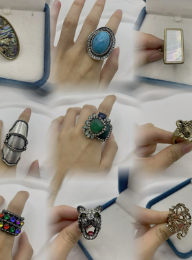 个性复古时尚满钻小米珠戒指潮流S33