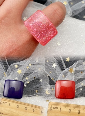 树脂戒指弹力花朵简约百搭时尚