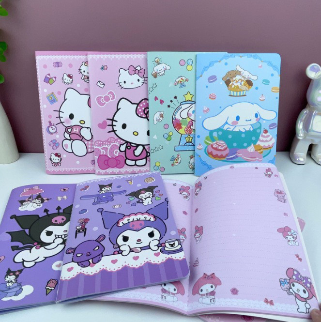 外贸车线装ins可爱猫咪笔记本彩页记事本