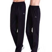 团体裤 春秋夏情侣佳木斯健身操校裤 透气 女男长裤 南韩丝黑色运动裤