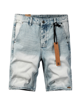 KSUBI JEANS 美式潮牌夏季新款浅色做旧磨白水洗轻奢修身牛仔短裤