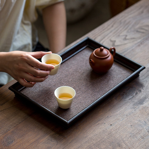 中式竹制茶盘托盘家用茶具奉茶盘中式干泡台简约实木茶台小长方形